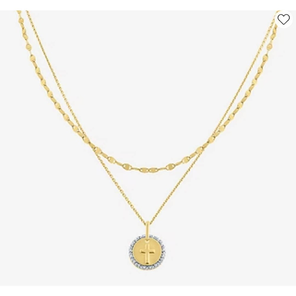 Gold double necklace